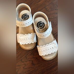 Livie & Luca Cream Scalloped Sandals